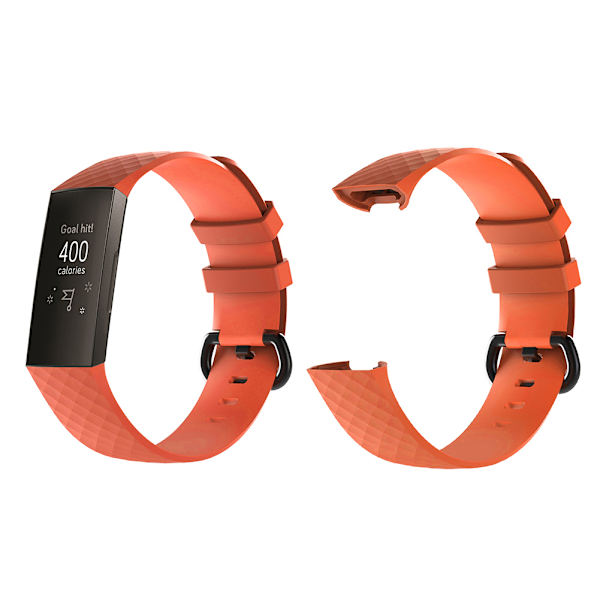 Størrelse L Ingen Sprekker Klokkebånd Komfortabel Bruk Armbåndsur Bånd for Fitbie Charge 3 - Oransje