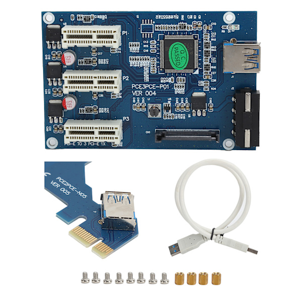 PCIE-udvidelseskit Express-adapterkort-switch-riserkort 1X til 3X med USB-kabel