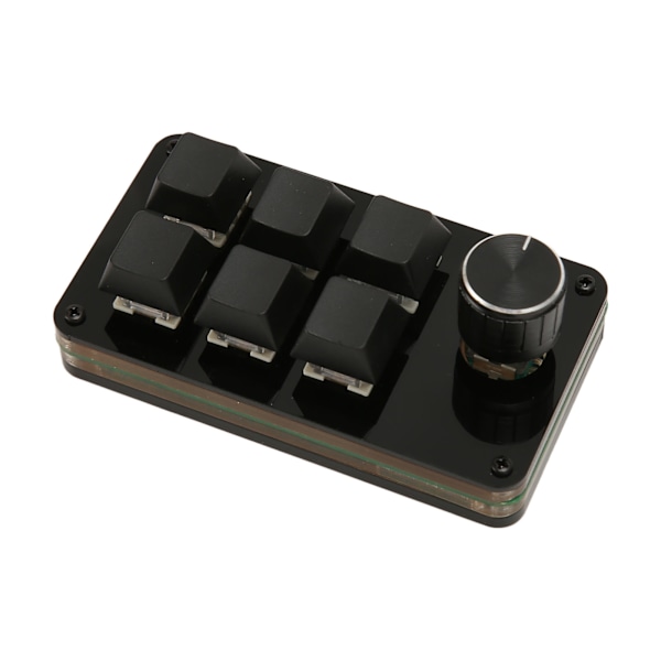 Mini 6-tangenters tangentbord med ratt, varm bytebar blå brytare mekaniskt tangentbord makro programmering tangentbord för arbete spel
