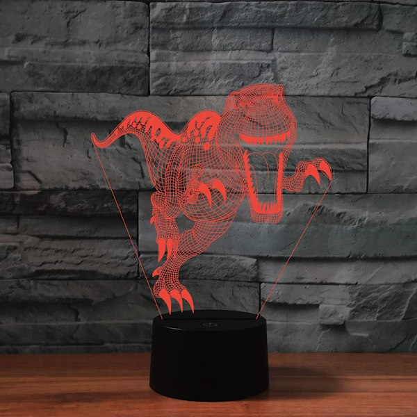 3D Dinosaurie Fjärrkontroll 16 Färger Nattlampor Illusion Akryl LED Bord Sänglampa Barn Sovrum Skrivbords Dekoration Födelsedagspresenter Leksak för Barn