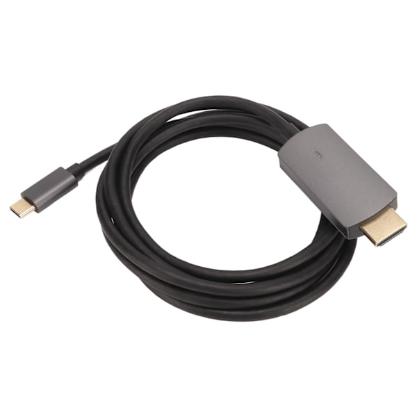 Typ C till HD Multimedia Interface-adapter 4K 30Hz Plug and Play-skärmkonverterkabel för bärbar telefonprojektor Grå