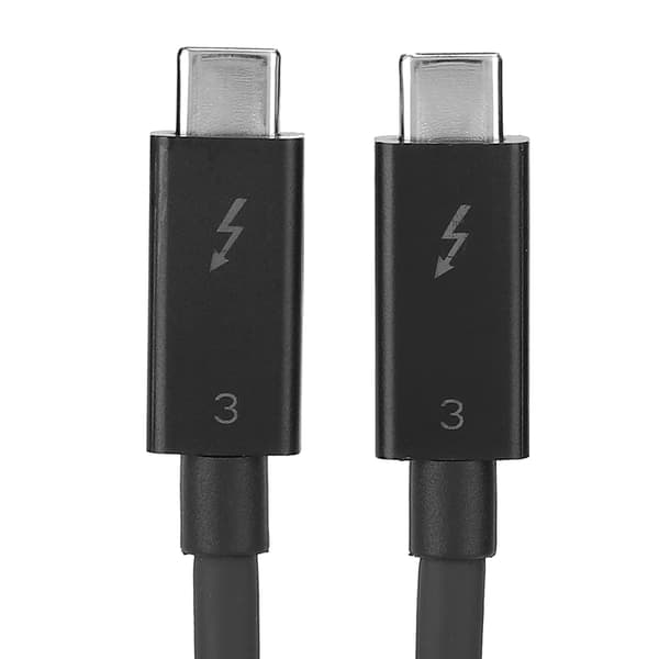 Data Cord Dual Adapter Fast Charging Cable 40Gbps High Speed 5K HD Display Wire for Thunderbolt3Black 0.7 m