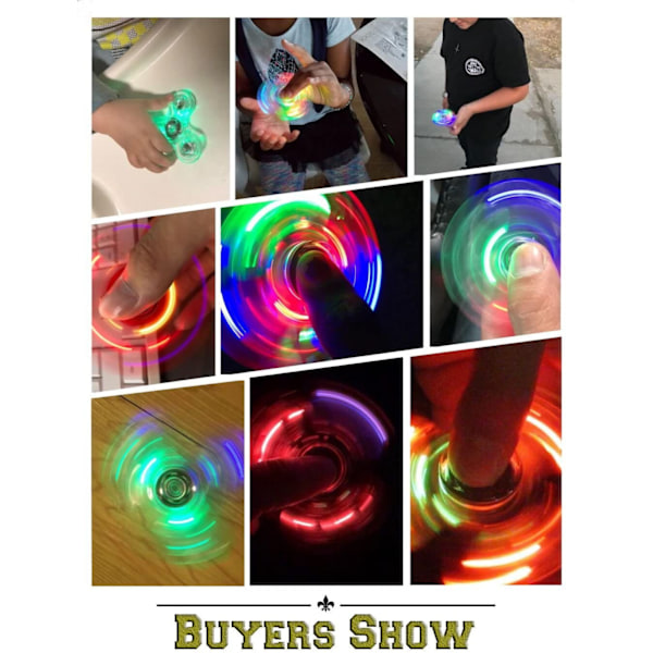 Fidget Spinner, 5-pak LED Light Up Fidget Spinner - Finger Toy Hand Fidget Spinner - Fødselsdagsgave, Belønning til Studerende, Hold Fokus, Stressaflastning (5-pak)