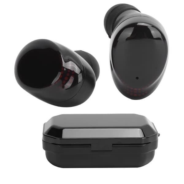 Bluetooth-øretelefoner Trådløs LED-strømanvisning Touch Control Earbuds med opladningsboks Sort