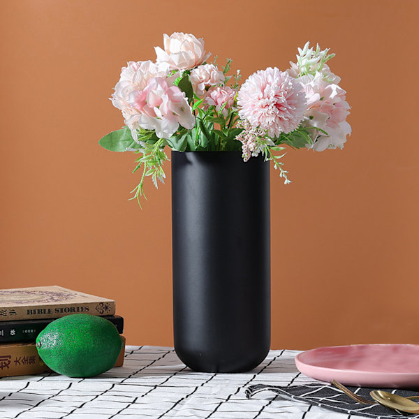 Metal Blomster Vase i Rustfrit Stål, Robust, Holdbar, Slidstærk, Enkel Moderne Stil Blomster Vase til Hjemmet, Kontoret, Hotellet