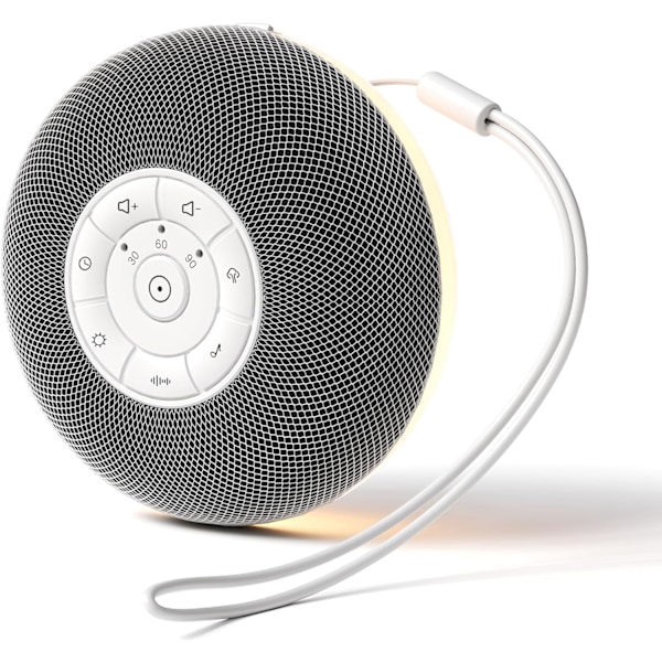 Bærbar lydmaskin for søvn voksne Batteridrevet hvit støy lydmaskin med Bluetooth-høyttaler nattlys 39 beroligende lyder