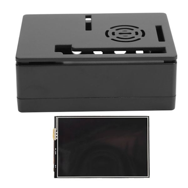 For Raspberry Pi 4B Case Shell Kit LCD 3.5in Touch Screen Stand Fan Computer Supplies(Shell Fan 3.5in Screen )