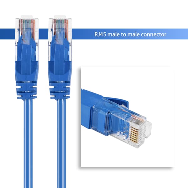 Universal CAT 6 Ethernet netværkskabel LAN patchkabel ledning 250MHz RJ45 blå 5m/16ft 2 stk.