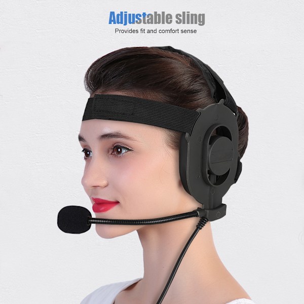 K Head Walkie Talkie Hodemontert Headset med Fleksibel Mikrofon Henger for Aktive Samtaler