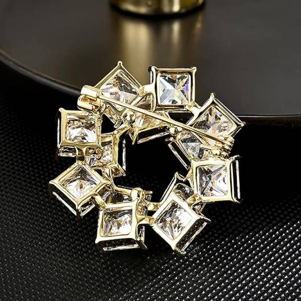 Pins for kvinners mote, skinnende snøfnugg store vakre blomsterbrosjer smykker for kvinner blomsterserie brosjer og nåler designer damekostyme Sparkling