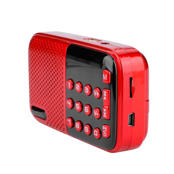 PW Cut Memory Stereo FM-radio U-skiva/TF-musik Mini USB FM-radiohögtalare med 24-timmars standby