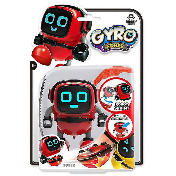 Gyro Xiaobao træklineal Gyro urværk Legetøjsbil Robot Kraftkontrol træklineal Gyro，Rød