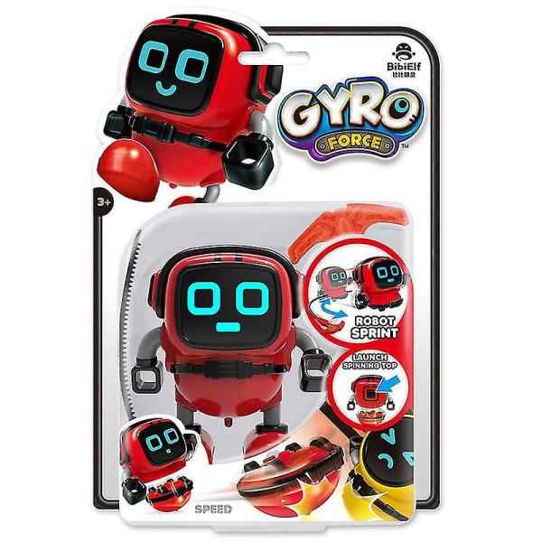 Gyro Xiaobao trekklinjal Gyro Clockwork Lekebil Robot Kraftkontroll trekklinjal Gyro，Rød