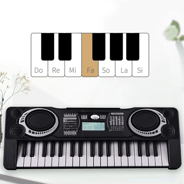 Elektrisk klaver til børn, begynder elektronisk musik lærings keyboard, bærbart instrument til tidlig læring with Sheets 37 Keys 2 Modes