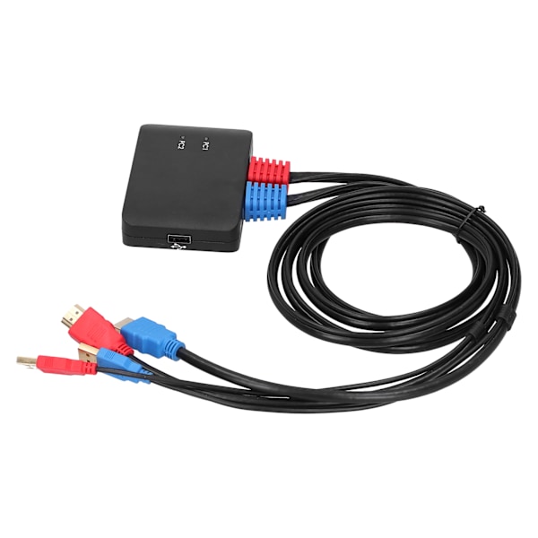2-porttinen HDMI KVM-kytkin kaapeleilla 4K 60Hz HDMI-kytkentärasia Windows/IOS/OS X/Linux -järjestelmille