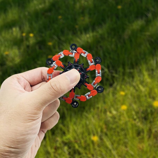 3-pakning fingertuppgyro fidget spinner, DIY deformerbar kjedelink fingertuppspinningrobot for voksne og barn