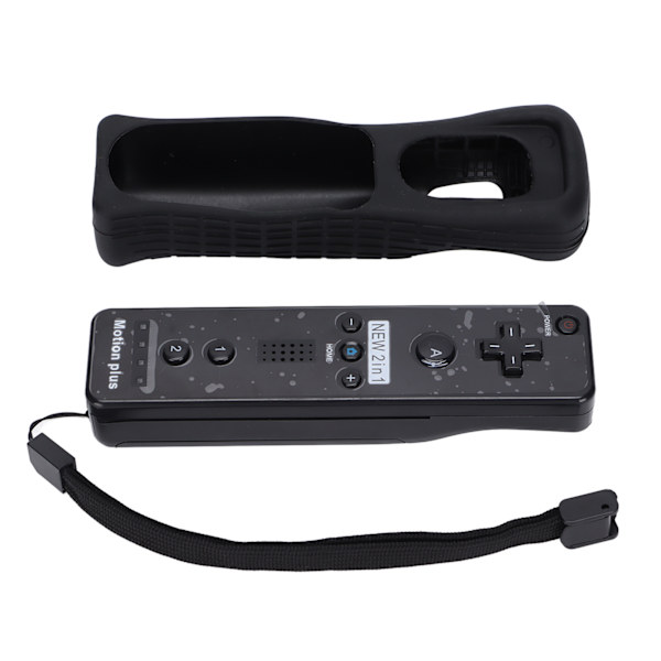Fjernkontroll vibrasjonslydfunksjon spillhåndtak spillkonsolltilbehør med Motion Plus for Wii UBlack