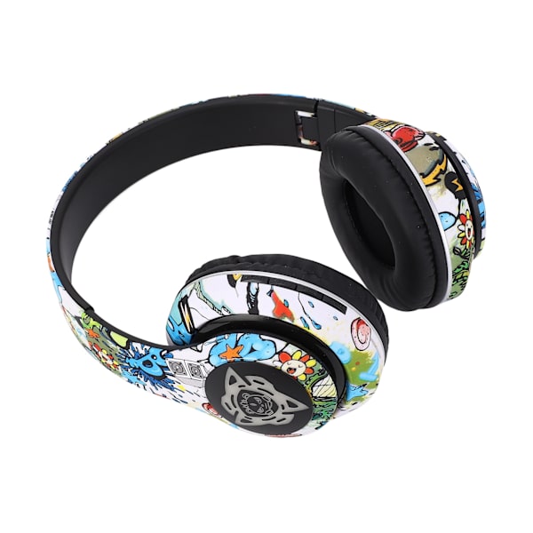 Trådløst Bluetooth-headset Multifunksjonell støyreduksjon Deep Bass Innovativ Graffiti Design Bluetooth-hodetelefoner