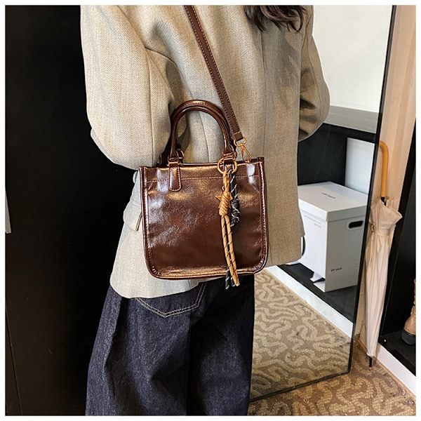 Skuldertaske Crossbody Firkantet Håndtaske Tote Dame Tasker Niche Små Tasker Kvinde Pendler Taske Tote Taske