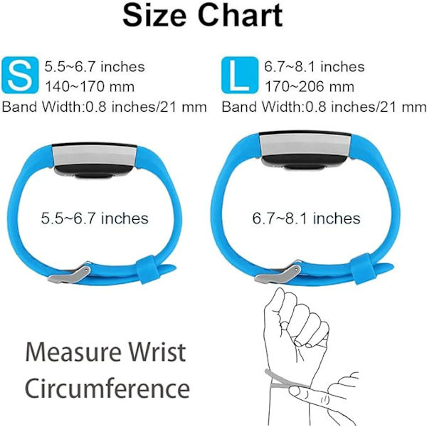 Smartklocka, armband ersättningsband kompatibel med Fitbit charge 2, klassiska och speciella justerbara sportarmbandCerulean(Cerulean-L)