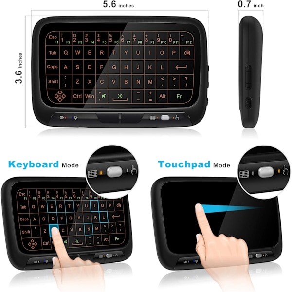 2.4Ghz Mini trådlöst tangentbord och styrplatta med 3 nivåer bakgrundsbelysning Uppladdningsbar fjärrkontroll för Android TV Box