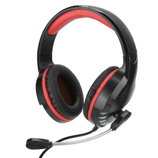 Gaming Headset M18 Stereo Lyd USB Kablet Farve Lys til Computer med MikrofonSort og Rød