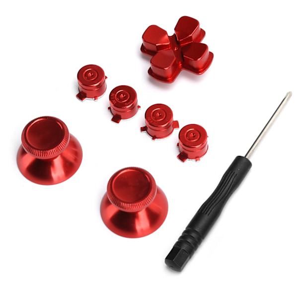 Metallknapp Tumstock Simulerar Grepp för PS4 Gamepad Controller Joystick Ersättning Röd