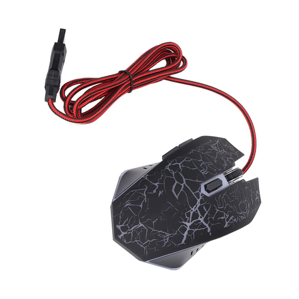 Kablet mus sort revne USB-port gaming belysning justerbart computer tilbehør