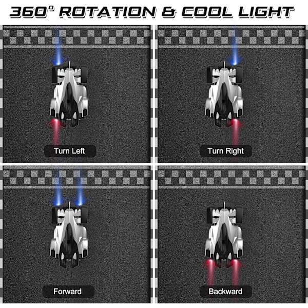Seinälle kiipeävä kauko-ohjattava auto, kaksoismoodi 360° pyörivä RC-temppuauto ajovaloilla, ladattava RC-autolelu 3 4 5 6 7 8-12-vuotiaille