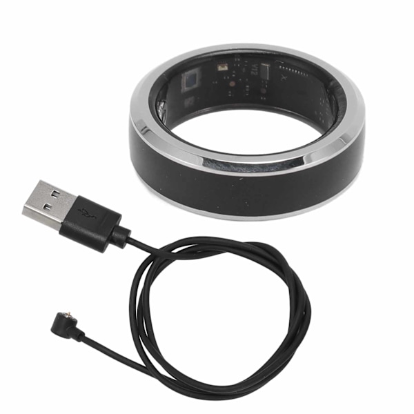 Smart Ring Health Tracker Bluetooth 5.1 Søvnovervågning Skridttælling 5ATM Vandtæt Smart Ring med APP til Mænd og Kvinder Sort Type 8