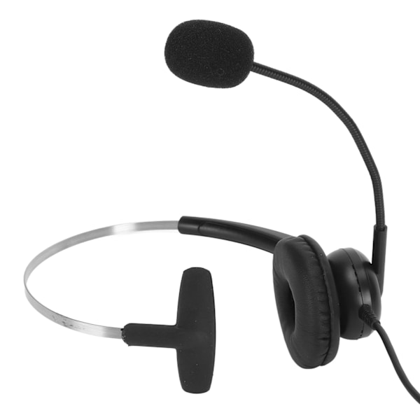 Enkel øre headset behagelig let støjreducerende kablet computer headset med mikrofon til call center kontor enkelt 3,5 mm port