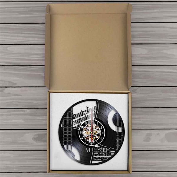 Musiikki Vinyylilevy Seinäkello - Musiikki-instrumentin nuotit Vinyyli Cd Seinäkello - Vinyyli Kello - Olohuoneen Seinäkoriste - Ainutlaatuiset Lahjat Musiikin Ystäville
