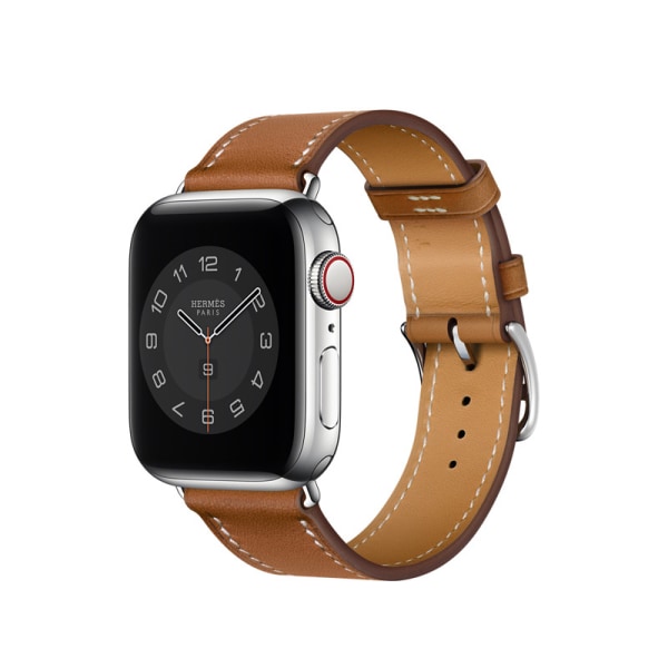 Compatible with Apple Watch Band Series 40mm 42mm 38mm, Genuine Leather Replacement Band for iWatch, Leather Apple Watch Strap for Women & Men, Brow