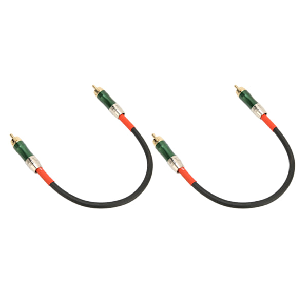 2 kpl RCA-kaapeli Ammattimainen kaksoissuojattu kullattu liitin RAC RCA-uros-uros-kaapeli DVD-TV-vahvistimelle 1m/3.3ft Vihreä