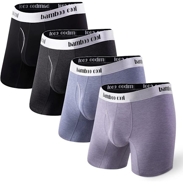 Herreundertøy Boxer Briefs Myke Pustende Underbukser (4 eller 7 Pakk) purpleDark gray Black gray Black M