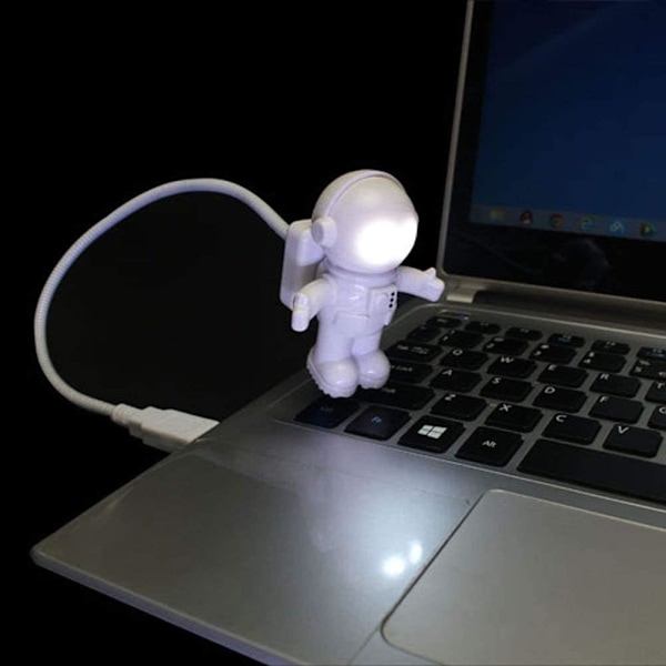 2 st USB LED-läslampa, kreativ astronaut astronaut LED flexibel USB-lampa anteckningsbok mini nattlampa tangentbordslampa USB-laddningsportdesign