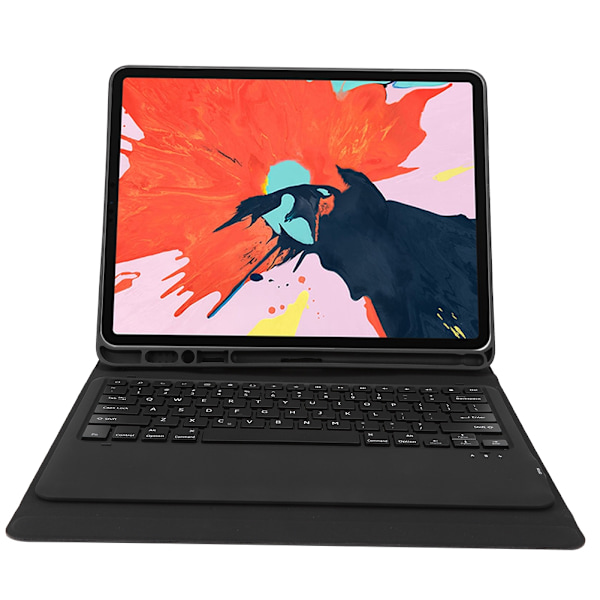 Irrotettava langaton näppäimistö PU-nahkakotelo Kynäteline iPad Pro 12.9 tuumaa (musta)