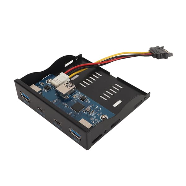 USB 3.1 Front Panel Hub 4 Porter 19PIN 5Gbps Høy Hastighet Stabil 900mA Front Floppy Drive Panel for Desktop Chassis 2U+2C 19PIN