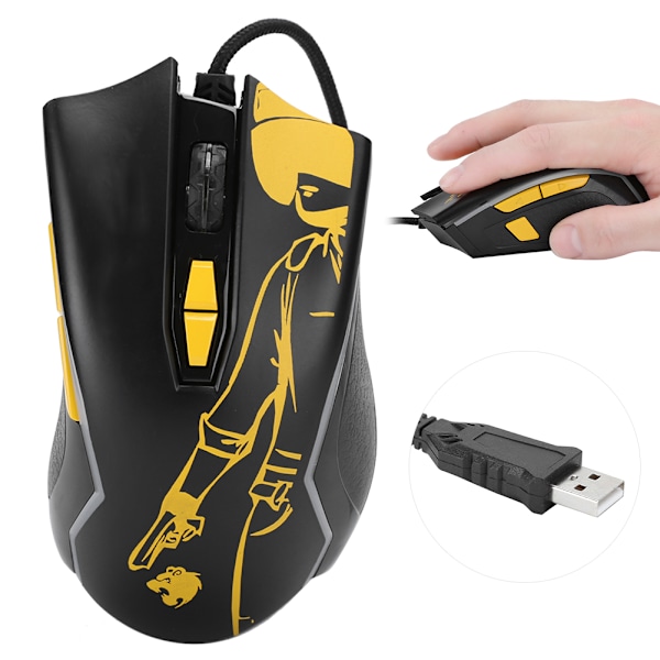 Gamingmus M762 RGB USB-kabel 6 justerbar DPI ergonomisk design stationär bärbar dator möss