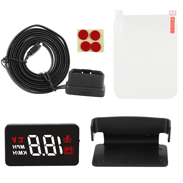 12V Bil HUD Head Up Display Passer for OBD og GPS Dual System Bil Display