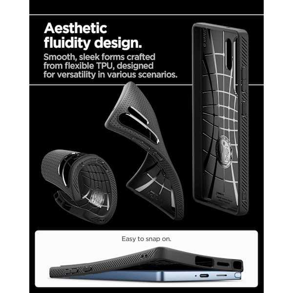 Liquid Air Skal Designat för Galaxy S25 Ultra 6.9 (2025) [Ingen Magnetring], [Militärklassat Skydd] - Matt Svart Matte Black