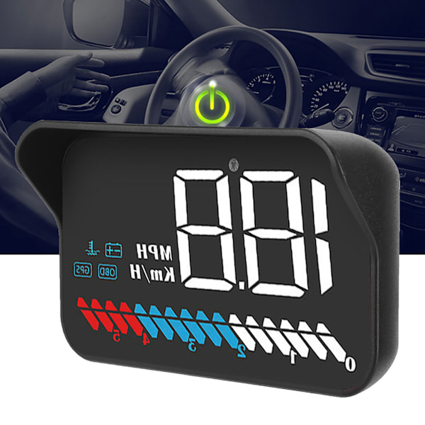Head Up Display LED-hastighetsmätare Färgprojektion Hastighetsvarning M7 med GPS OBD-läge
