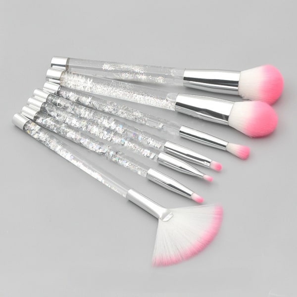 Set 7 kirkasta kristallitimanttihiukkaskahvaa sisältävää meikkisivellintä, joissa on Quicksand-nestemäisiä paljetteja, set Beauty Meikkityökalut (tyyli 4)
