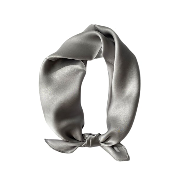 Kvinners Silkeskjerf Firkant Skjerf Sateng Bandana Halsskjærf, Grå