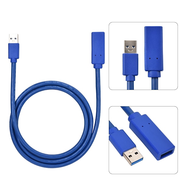 USB 3.0 han til hun datakabel computer mus tastatur U disk forlængerkabel (blå 1m)