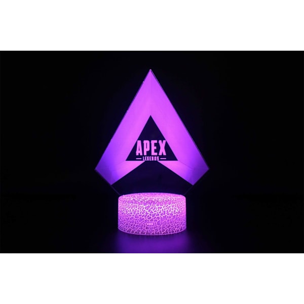 Apex Legends 3D Natlampe, LED Farverig Berøringsfjernbetjening Spil Lys, USB Drevet Akryl Projektionspanel, Velegnet til Soveværelses Dekoration