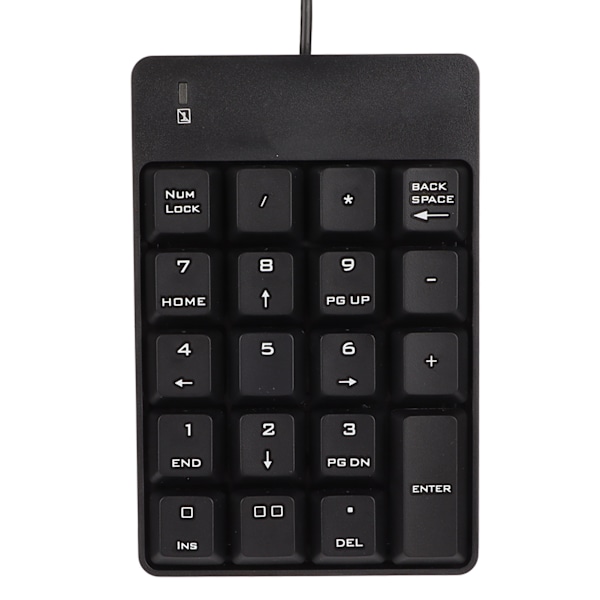 Nummerblok kablet 19 taster USB-interface drevfri bærbar sort bærbar numerisk tastatur til kontorbank supermarked