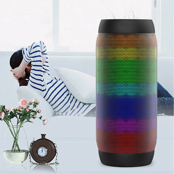 AEC Luminous Speaker Langaton Bluetooth-kaiutin LED-kannettava Boom Box Bass BQ-615PRO Musta