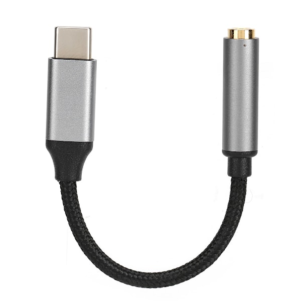D0101 USBC Type C Adapter port til 3.5MM Aux Audio Jack Earphone Hodetelefon Kabel USB(Grå)