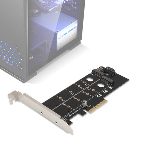 PCI-E MB2 M.2 Dobbel Nettverkskort Riserkort NIC Adapterkort for Datamaskin